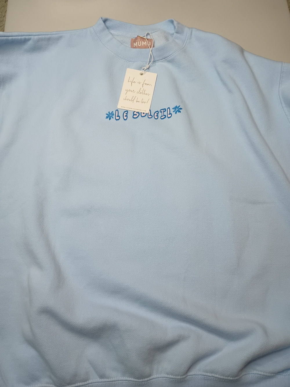 Show Me Your MuMu Light Blue 'Le Soleil' Oversized Sweatshirt Size M